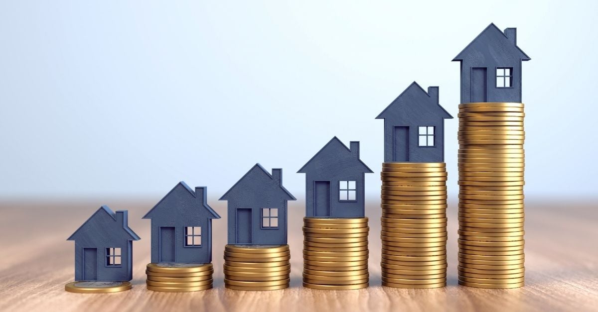 3D Illustration rising house prices