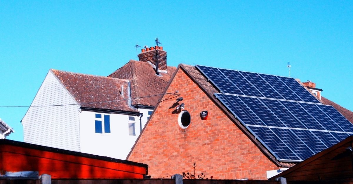 House with solar panels on the roof