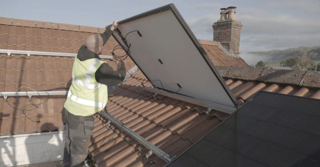 Solar Panels being installed by the solar together scheme